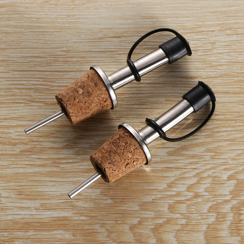 Wooden Cork Bottle Stopper & Pourer