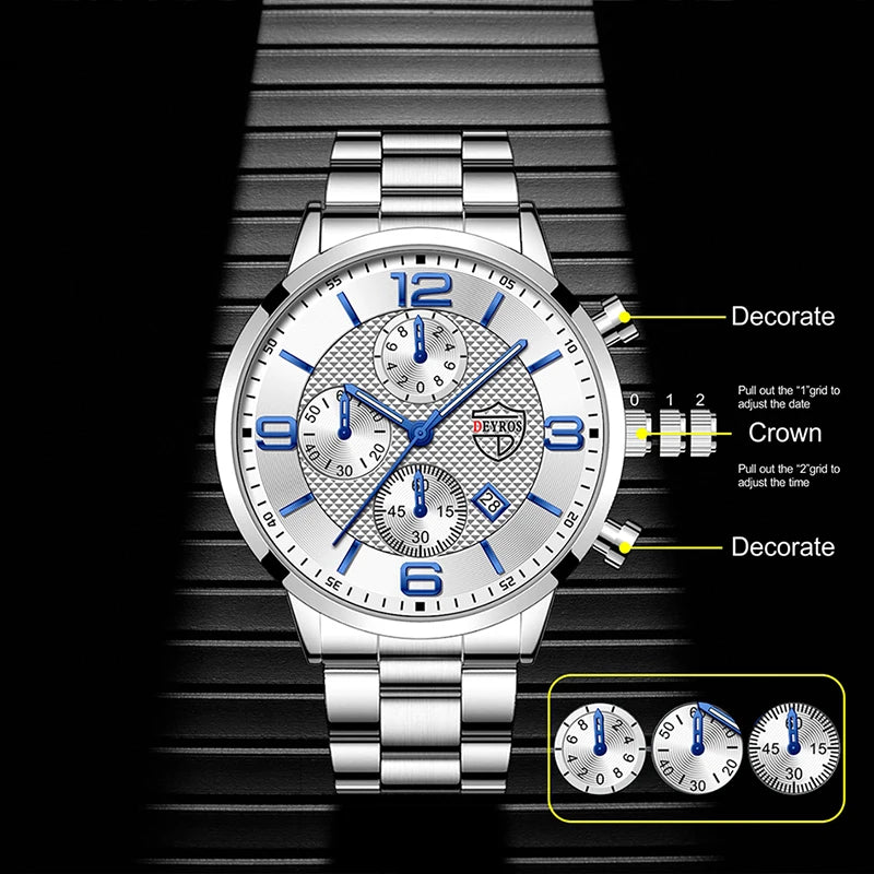 Men's Stainless Steel Quartz Watches