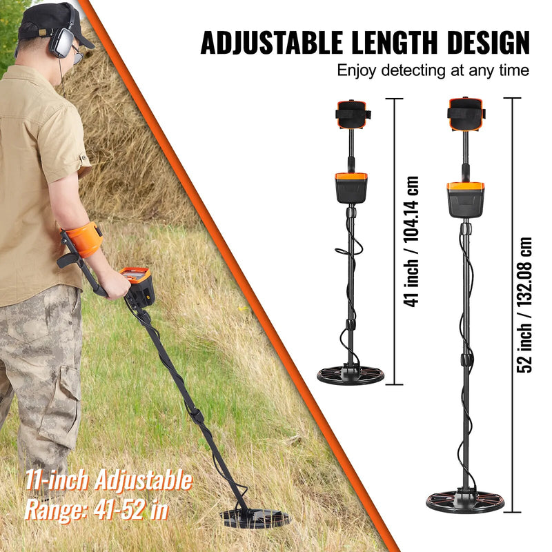 Metal Detector with Adjustable Aluminum Rod