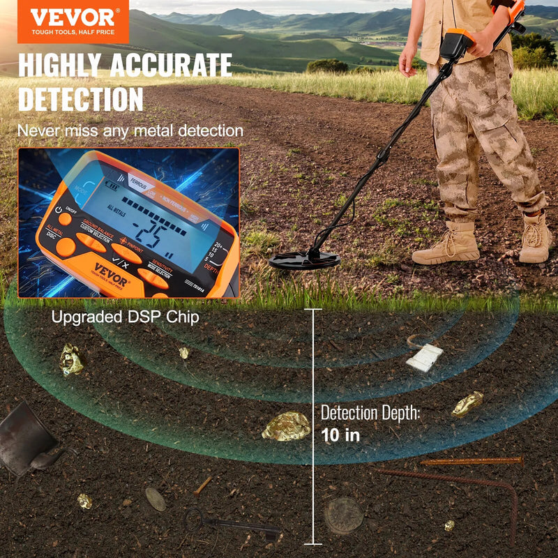 Metal Detector with Adjustable Aluminum Rod