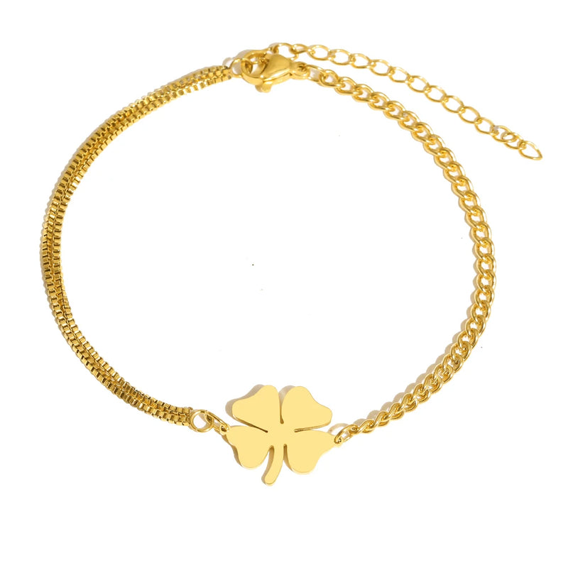 Classic Lucky Clover Charm Bracelet