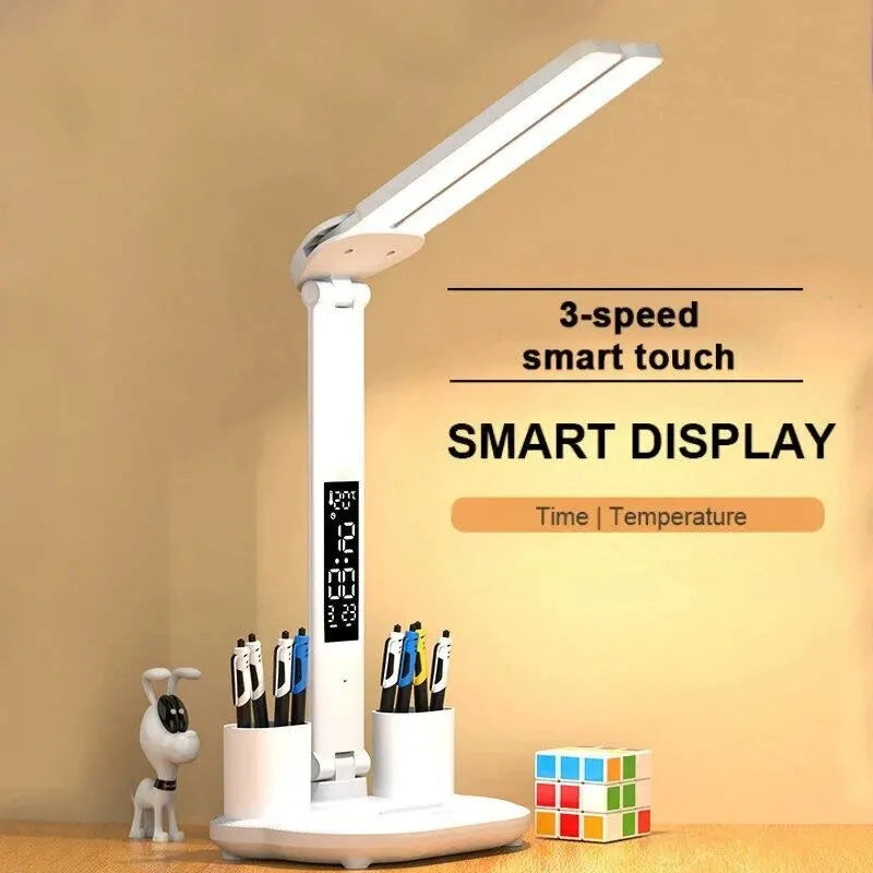 LED Clock Table Lamp USB Chargeable