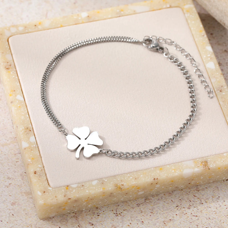 Classic Lucky Clover Charm Bracelet