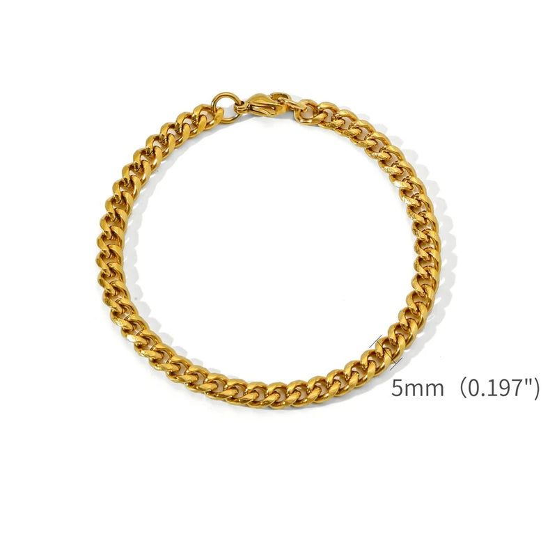 Gold Cuban Chain Bracelet