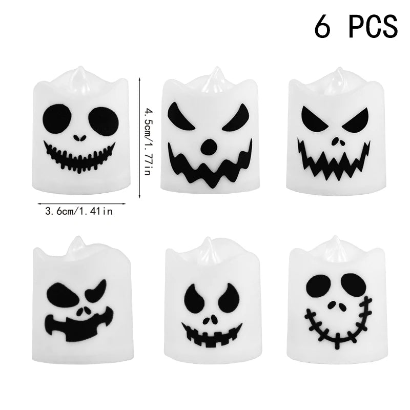 LED Ghost & Pumpkin Candles