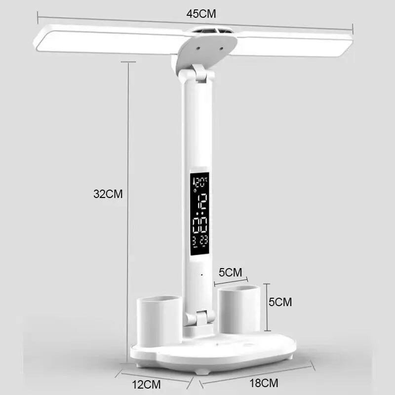 LED Clock Table Lamp USB Chargeable